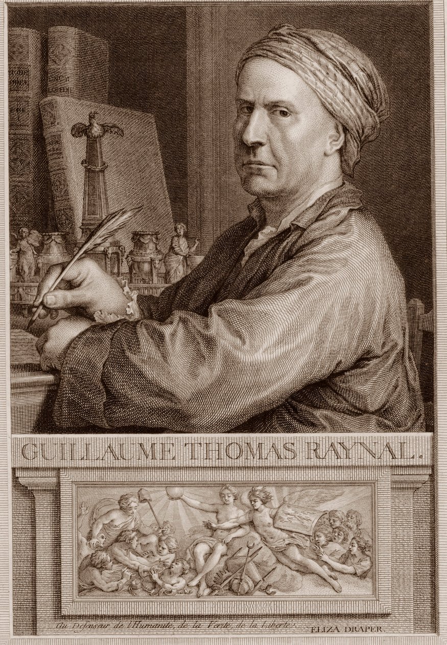 Abbot Guillaume Thomas Raynal (1713-1796) Engelsk författaregravyr efter Charles-Nicolas Cochin II - Guillaume Thomas Raynal (Guillaume-Thomas) gravyr av Unknown artist