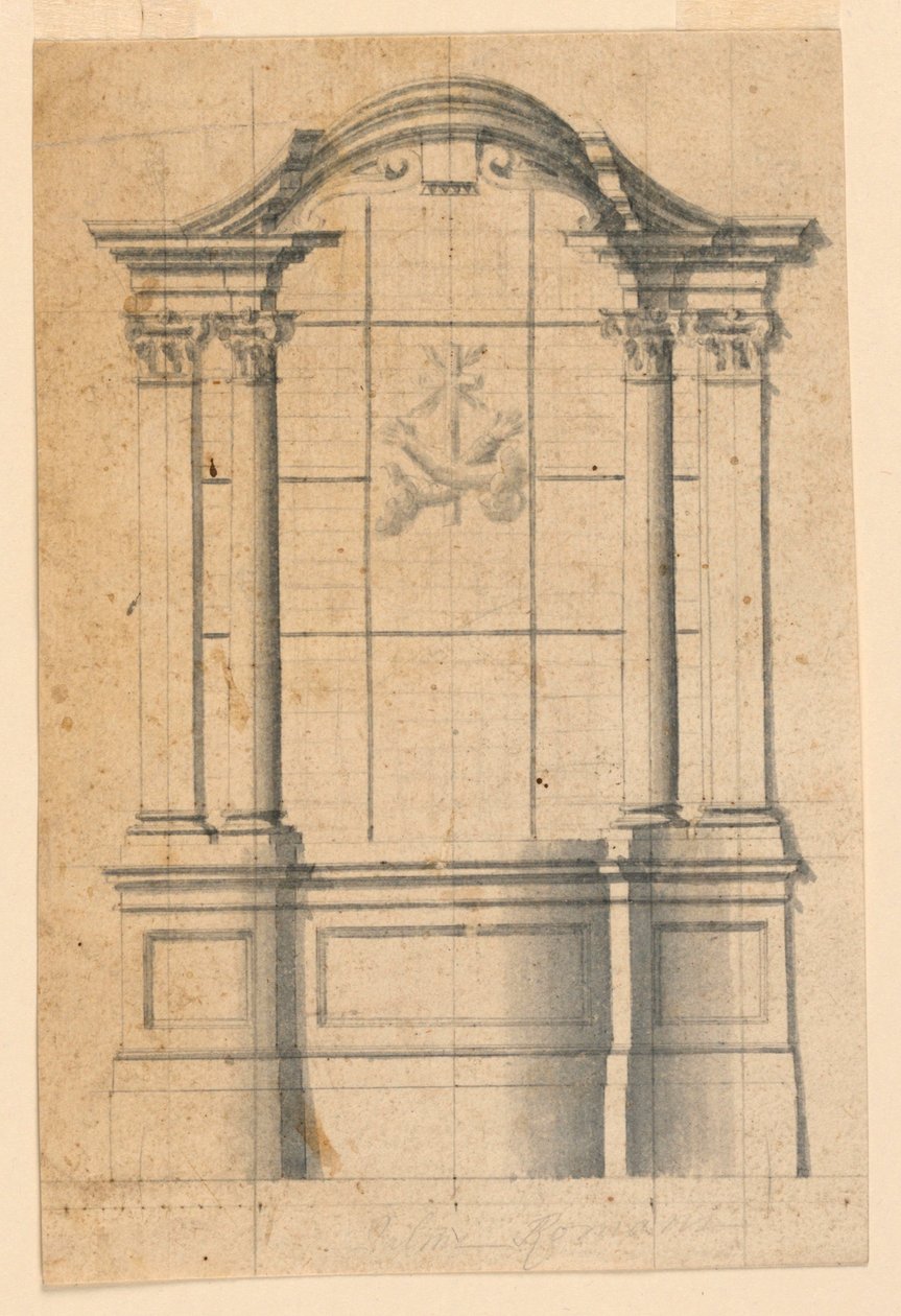 Aedicule med vapensköld av Unknown artist