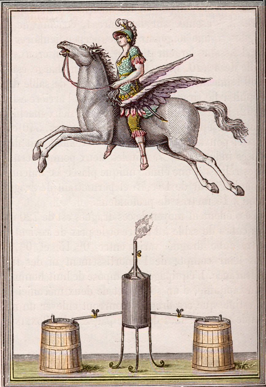Aerostatisk figur 6 fot 8 tum lång, 9 fot 6 tum hög gjord av bröderna Enslen (Christian Gottfried av Unknown artist