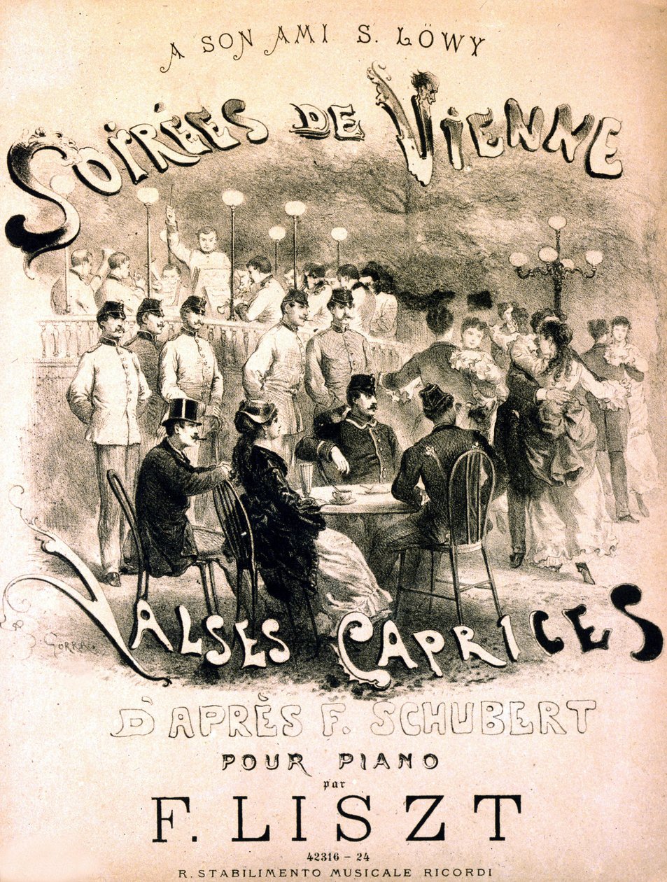 Affisch för Wienkvällar. Valses caprices efter F. Schubert. av Unknown artist