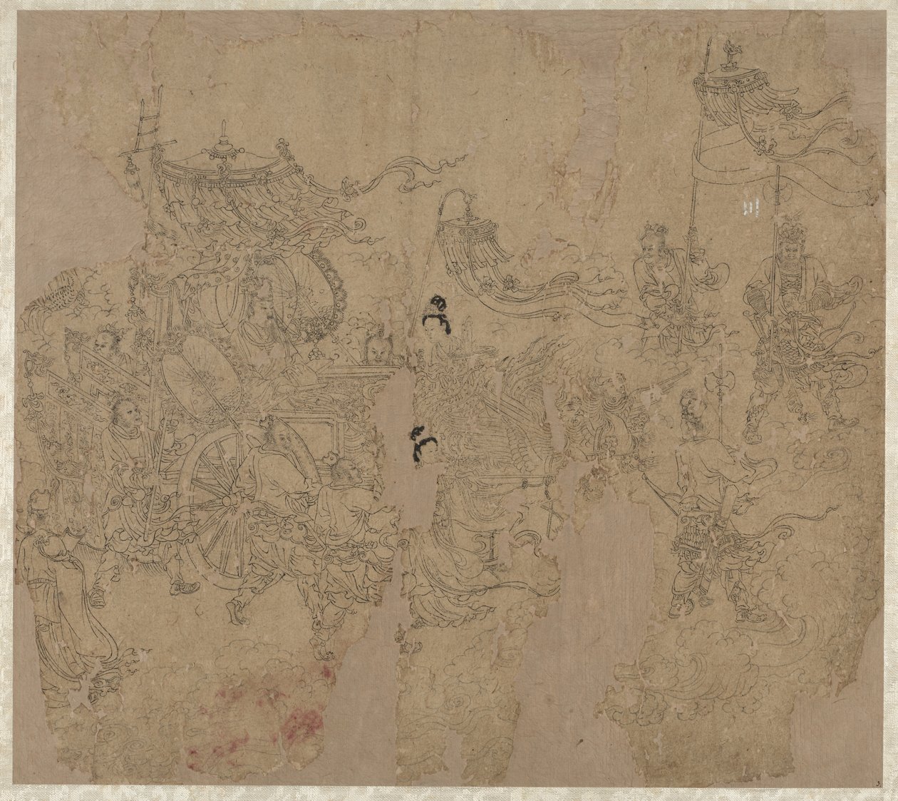 Album med daoistiska och buddhistiska teman: Procession of Daoist Deities: Leaf 3 av Unknown artist