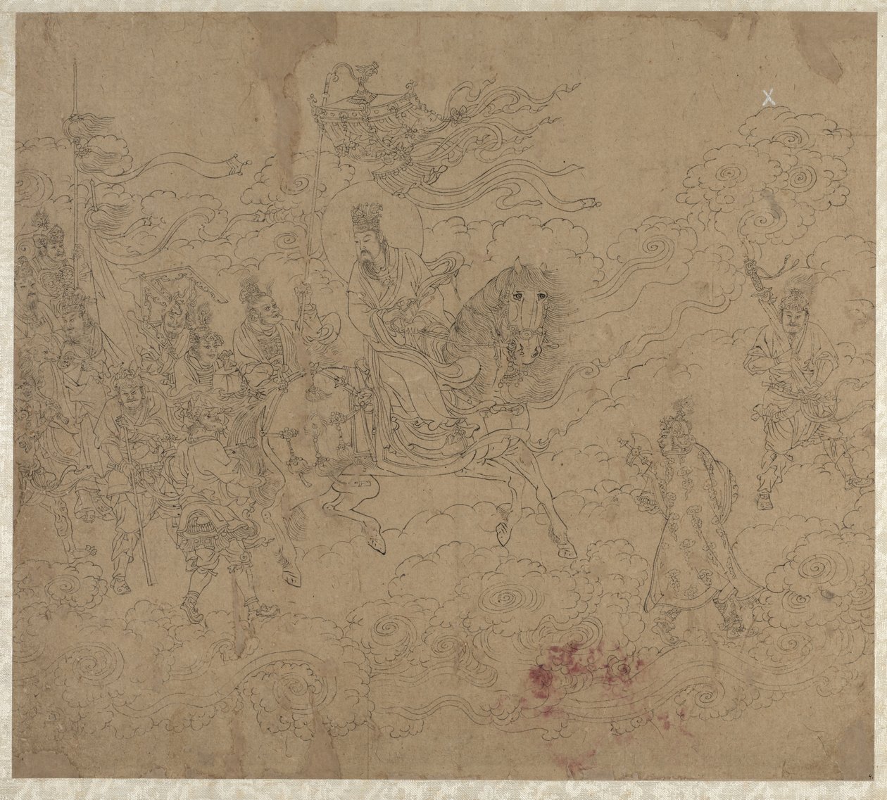 Album med daoistiska och buddhistiska teman: Procession of Daoist Deities: Leaf 4 av Unknown artist