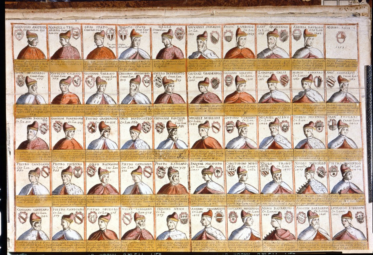 Alla doger i Venedig till 1501. Bibl. Marciana. Venedig av Unknown artist