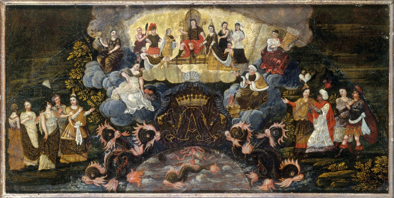 Allegori vid Dauphins bröllop med Marie-Anne av Bayern, 7 mars av Unknown artist