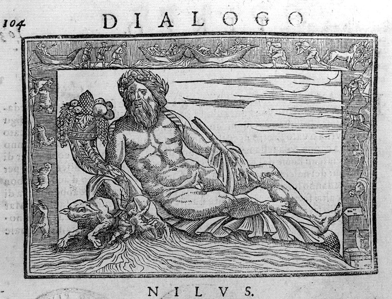 Allegori över Nilen, gravyr från 1600-talet. av Unknown artist