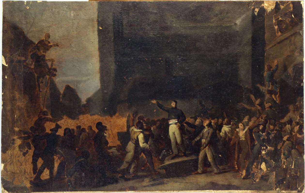 Alphonse Baudin (1811-1851) vid barrikaden på Faubourg Saint-Antoune den 3 december av Unknown artist