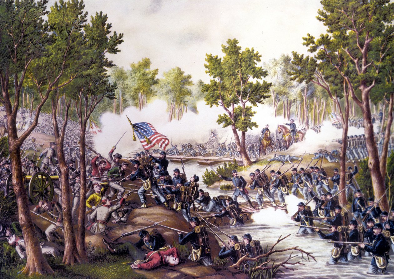 Amerikanska inbördeskriget (1861 - 1865): Slaget vid Spotsylvania Courthouse (Virginia) 8-21 maj av Unknown artist