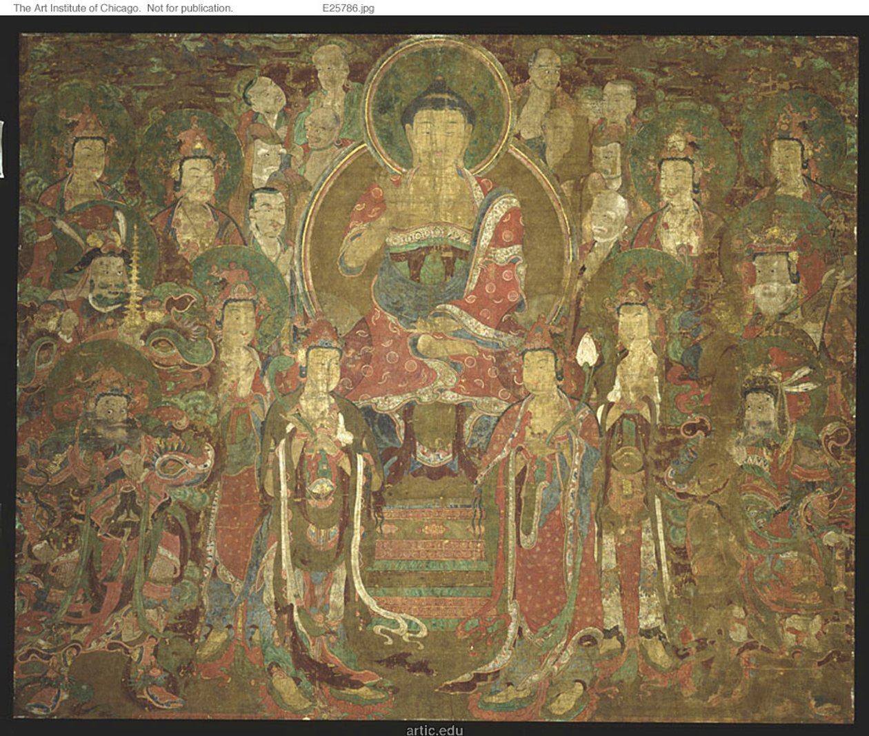 Amitabha Buddha med församling 아미타불회도 av Unknown artist