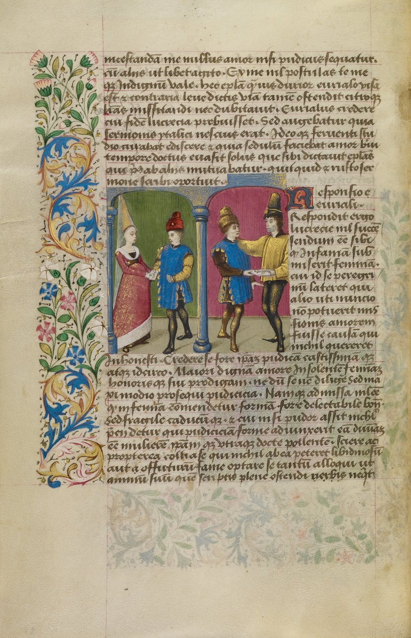 En brevväxling mellan Euryalus och Lucretia av Unknown artist