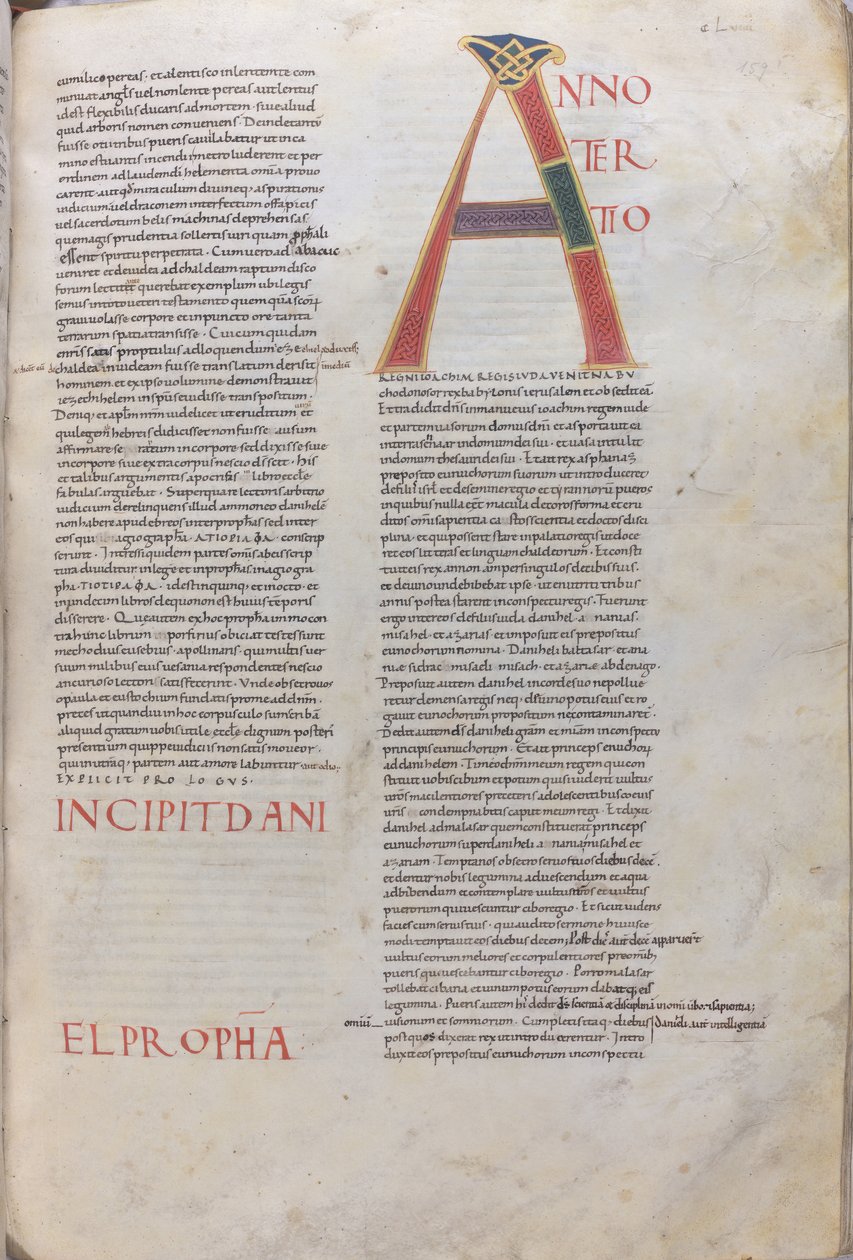 Anno tertio: Incipit Daniel Propha.incipit av profeten Daniels bok, 1000-talet (miniatyr, membranhandskrift) av Unknown artist