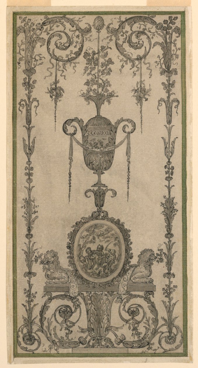 Arabesque design för en panel av Unknown artist
