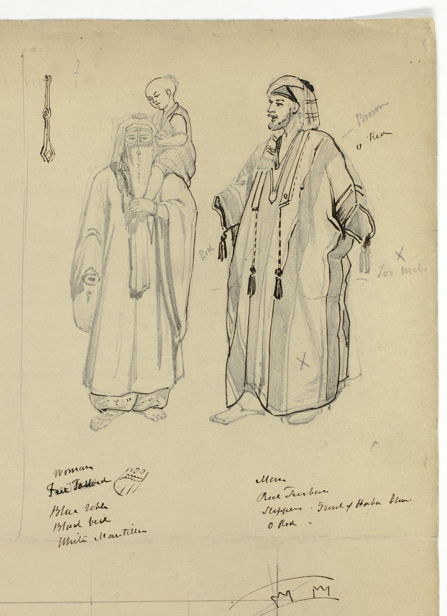 Arabisk man, kvinna och barn av Unknown artist