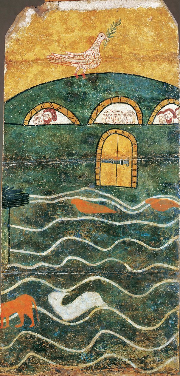 Noaks ark - Noaks ark, anonym. Tempera på panel, storlek: 108x52, slutet av 1200-talet, Museo de Bellas Artes de Bilbao av Unknown artist