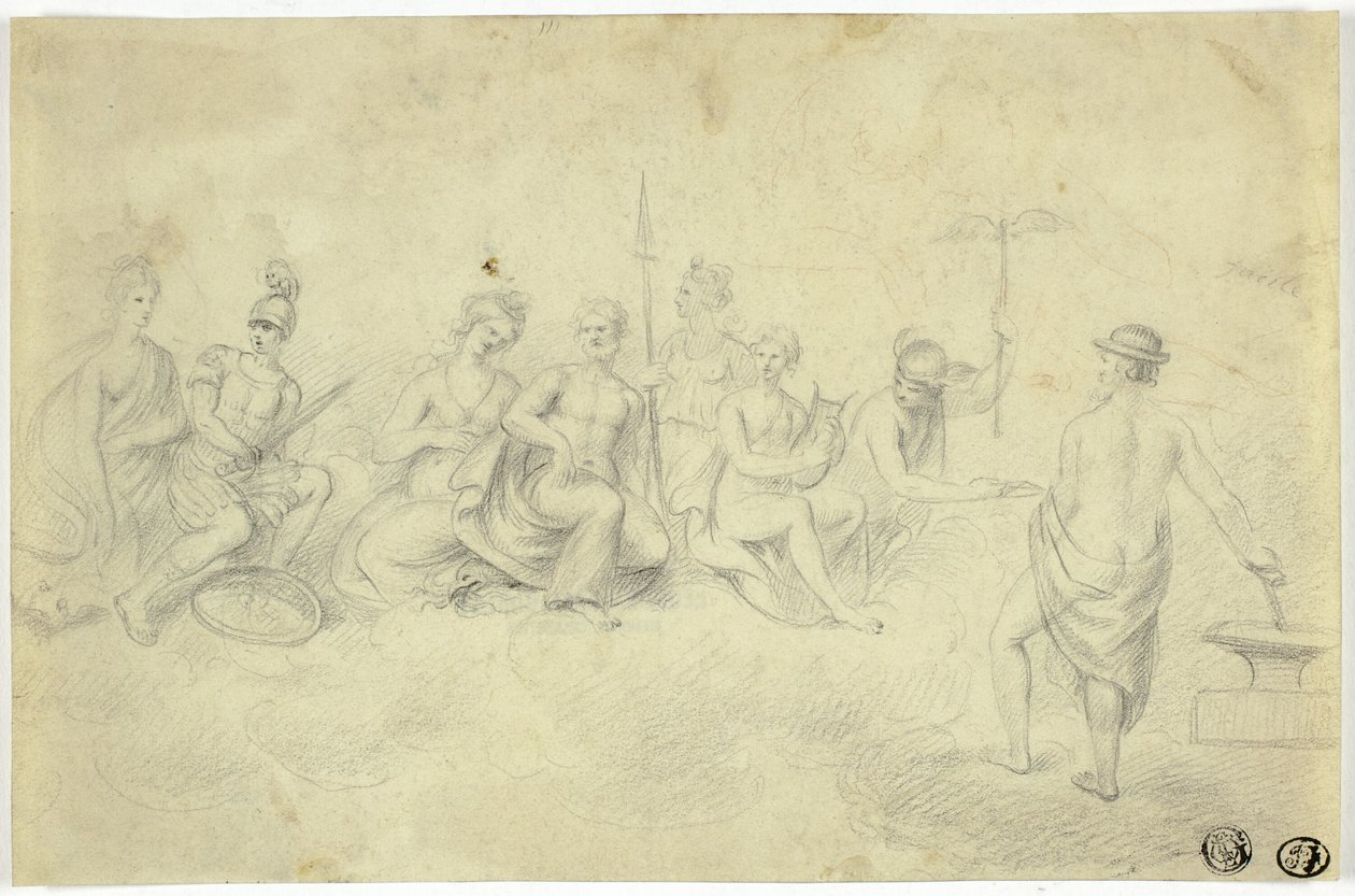 Församling av gudar och gudinnor på berget Olympus av Unknown artist