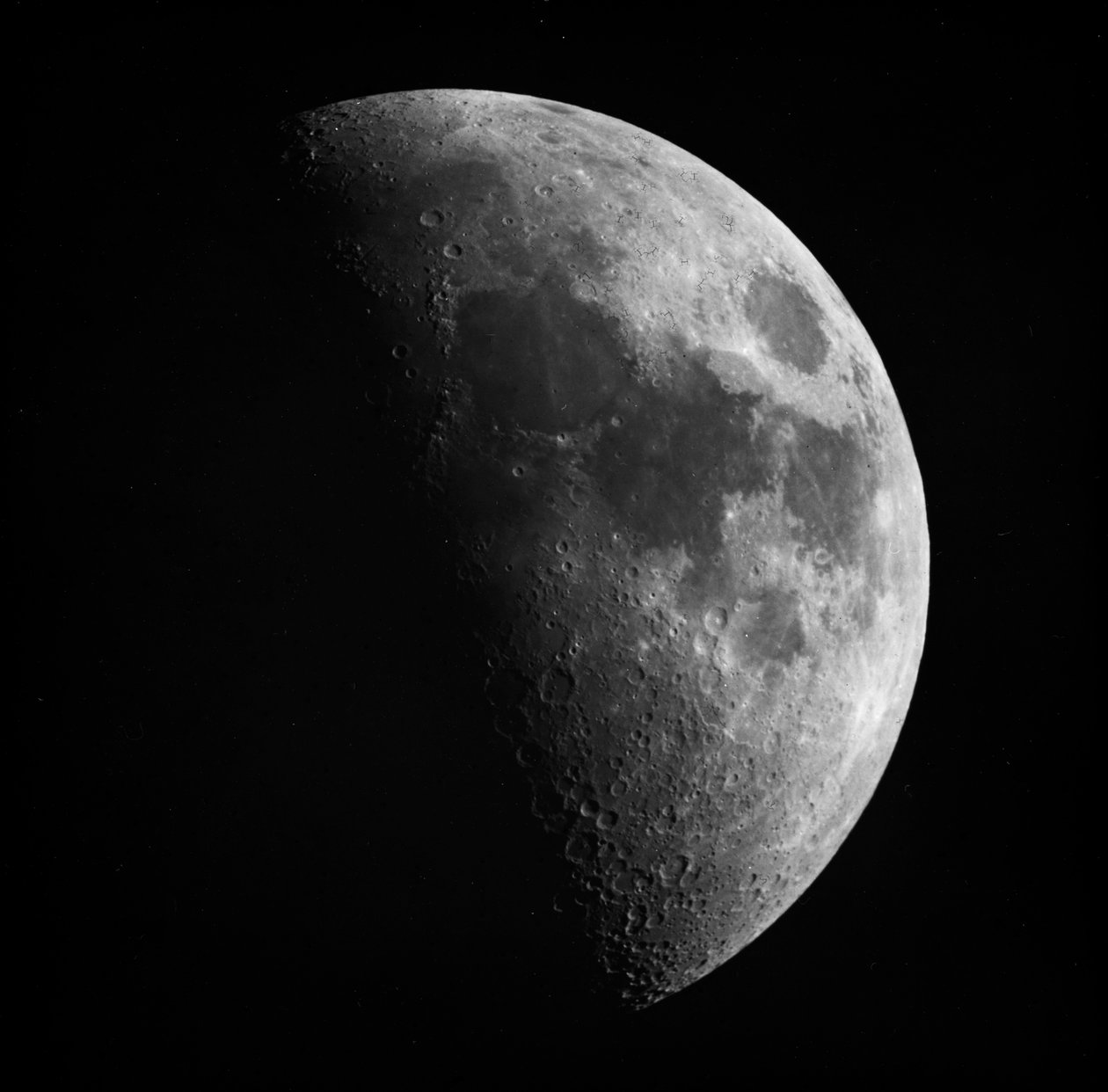 Astronomisk glasplåtsbild av månen i första fjärdedelen (1899) av Unknown artist