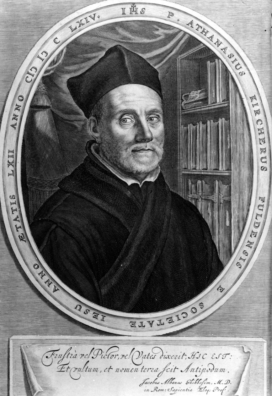 Athanasius Kircher (1601 - 1680), jesvit, orientalist och tysk forskare - Gravyr sd 1700-talet av Unknown artist