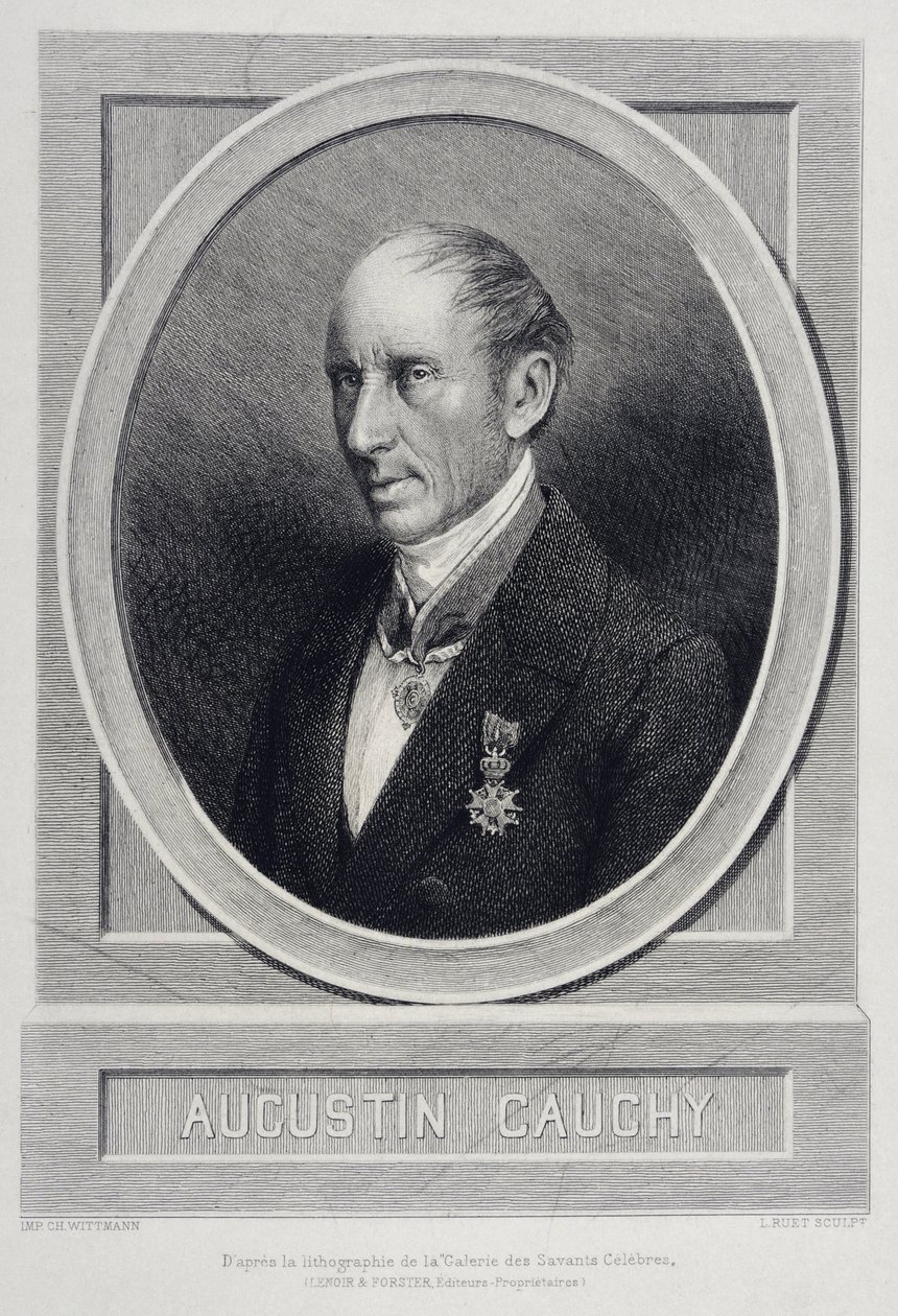 Augustin Louis Cauchy 1789-1857 Engelsk matematiker - gravyr av Unknown artist