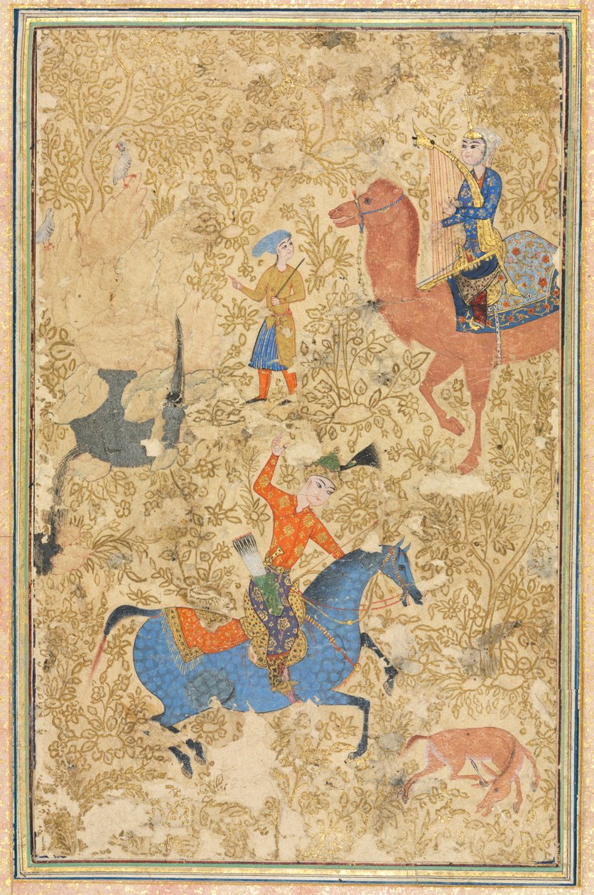 Bahram Gur och Azada, från en Shahnama (Kungarnas bok) av Firdausi (940-1019 eller 1025) av Unknown artist