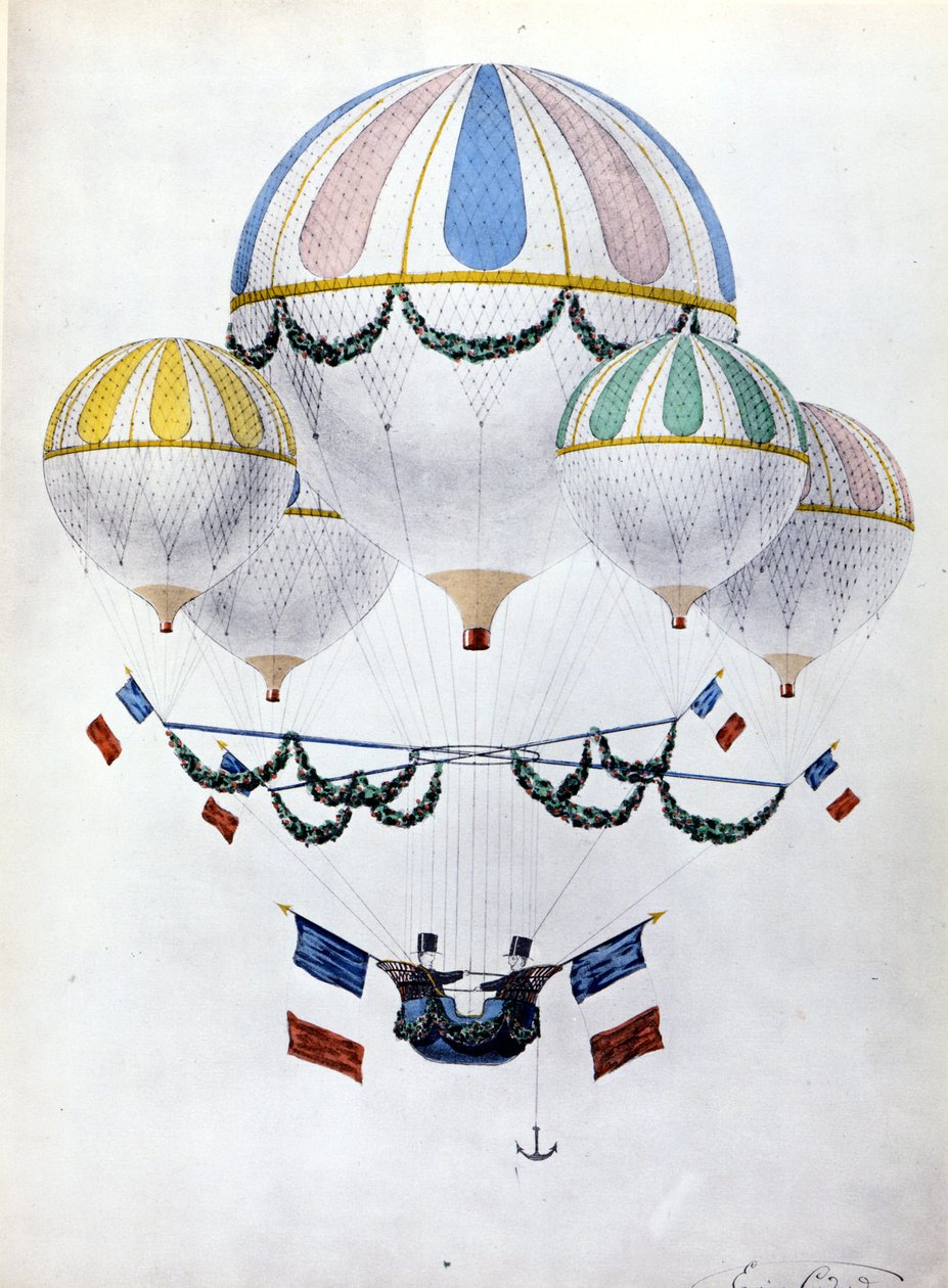 Ballongflottilj av Eugène Godard (1827 - 1890). av Unknown artist