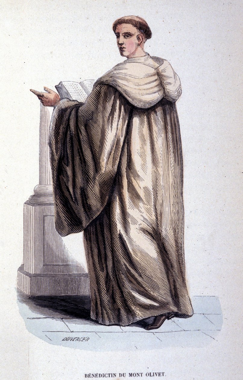 Benedictin du Mont Olivet. Gravyr från ett album på religiösa beställningar, Paris av Unknown artist