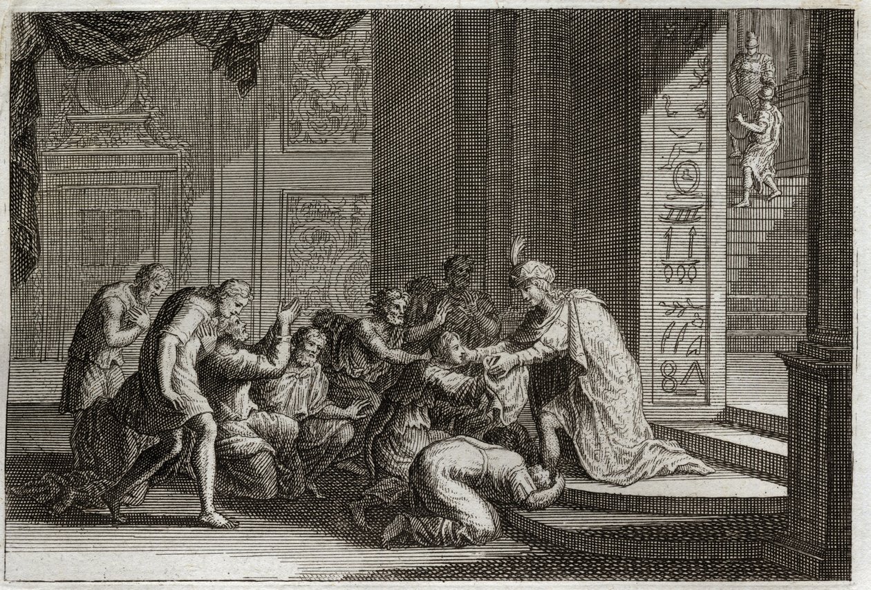 Bibeln från Royaumont, Gamla testamentet: Josef blir igenkänd av sina bröder. Illustration från 1811. av Unknown artist