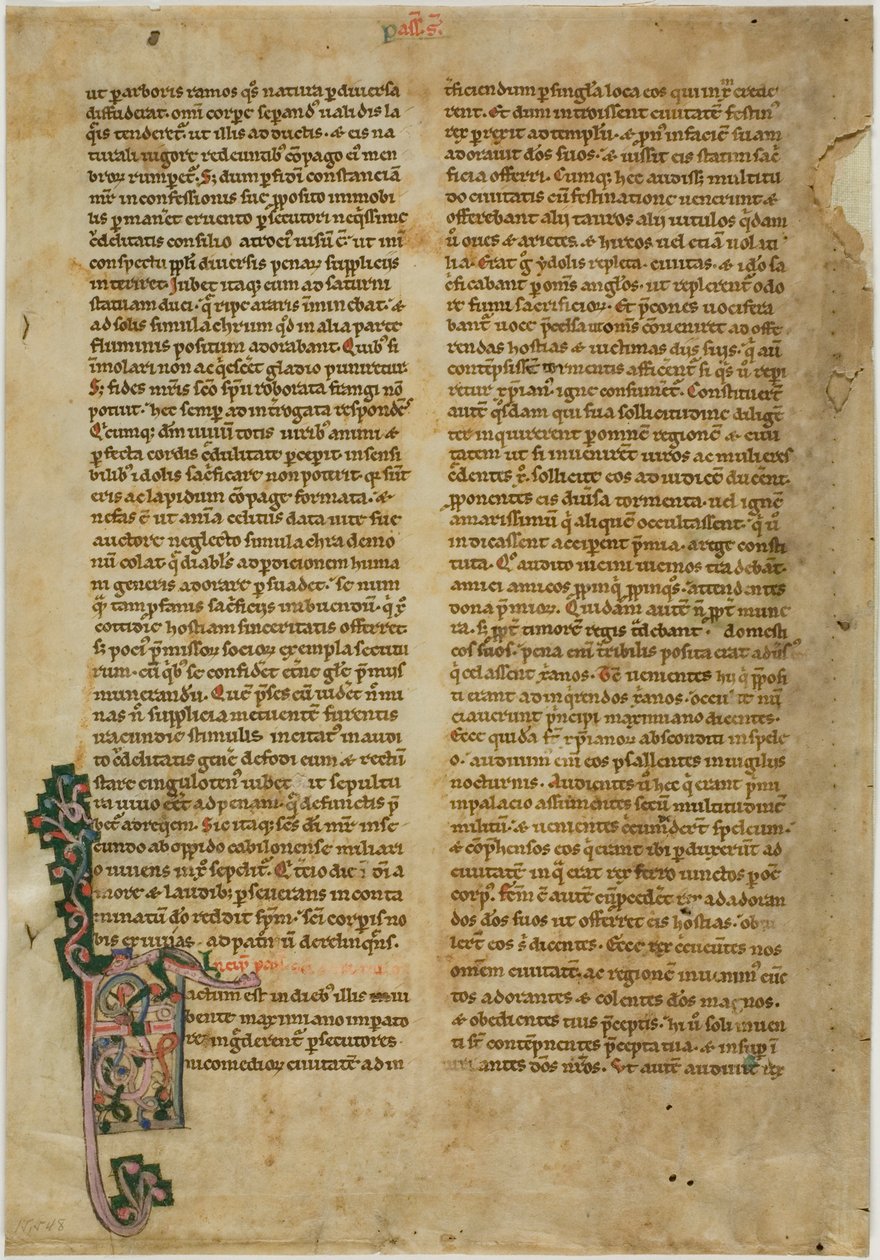 Bifolia från en Vita Sanctorum, eller helgonens levnadsbeskrivningar av Unknown artist