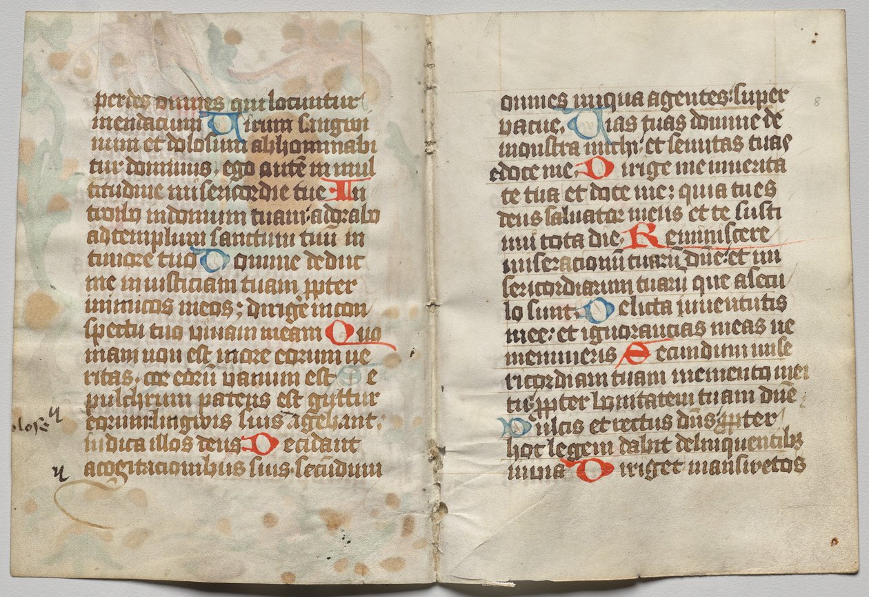 Bifolio från en timbok: Text (baksida) av Unknown artist