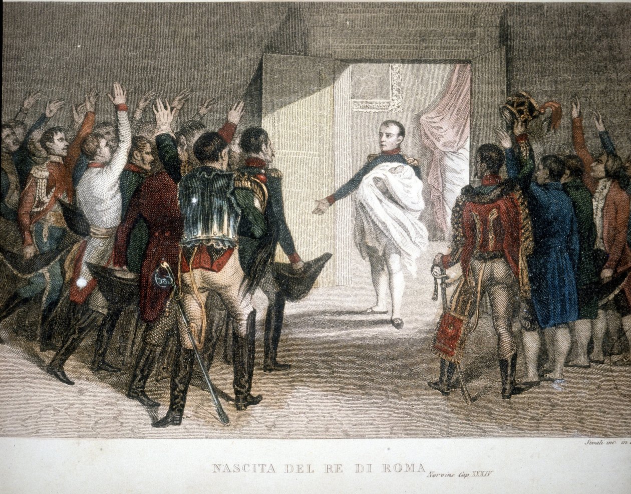 Födelse av kungen av Rom: Napoleon II (Francis Charles Joseph Napoleon Bonaparte), son till kejsar Napoleon I (1769-1821). 1811-1832. av Unknown artist
