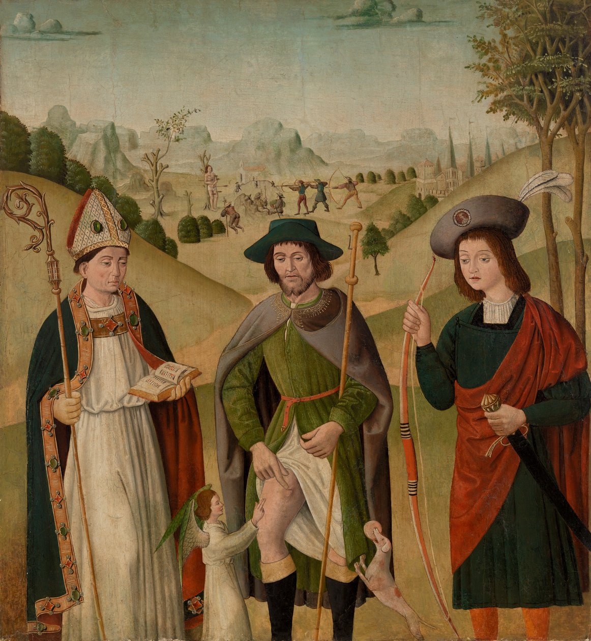 Biskop Saint, Saint Roch och Saint Sebastian av Unknown artist