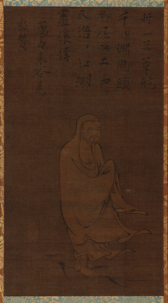 Bodhidharma korsar Yangzi på en vass av Unknown artist