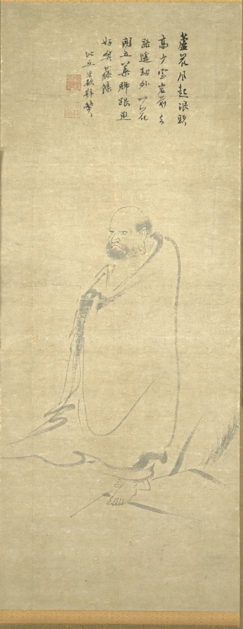 Bodhidharma korsar Yangzi på en vass av Unknown artist