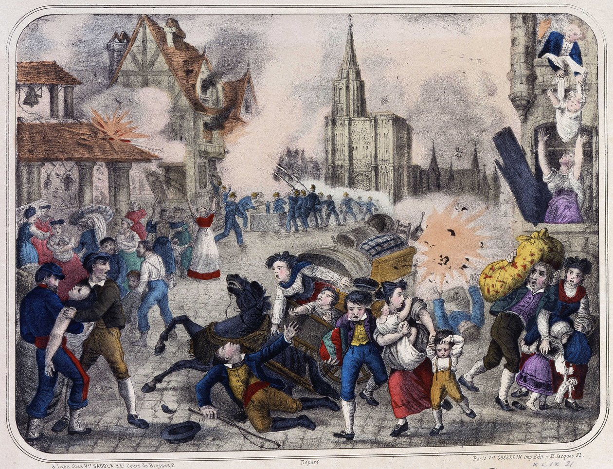 Preussarnas bombning av Strasbourg. 1870 av Unknown artist