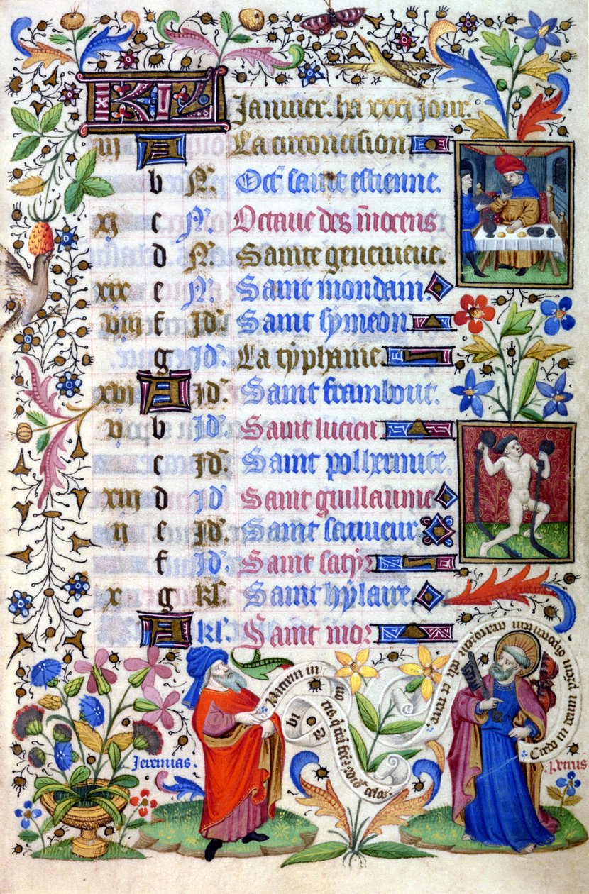 1400-talets timbok. Januari månad. Milano, Biblioteca Trivulziana. av Unknown artist