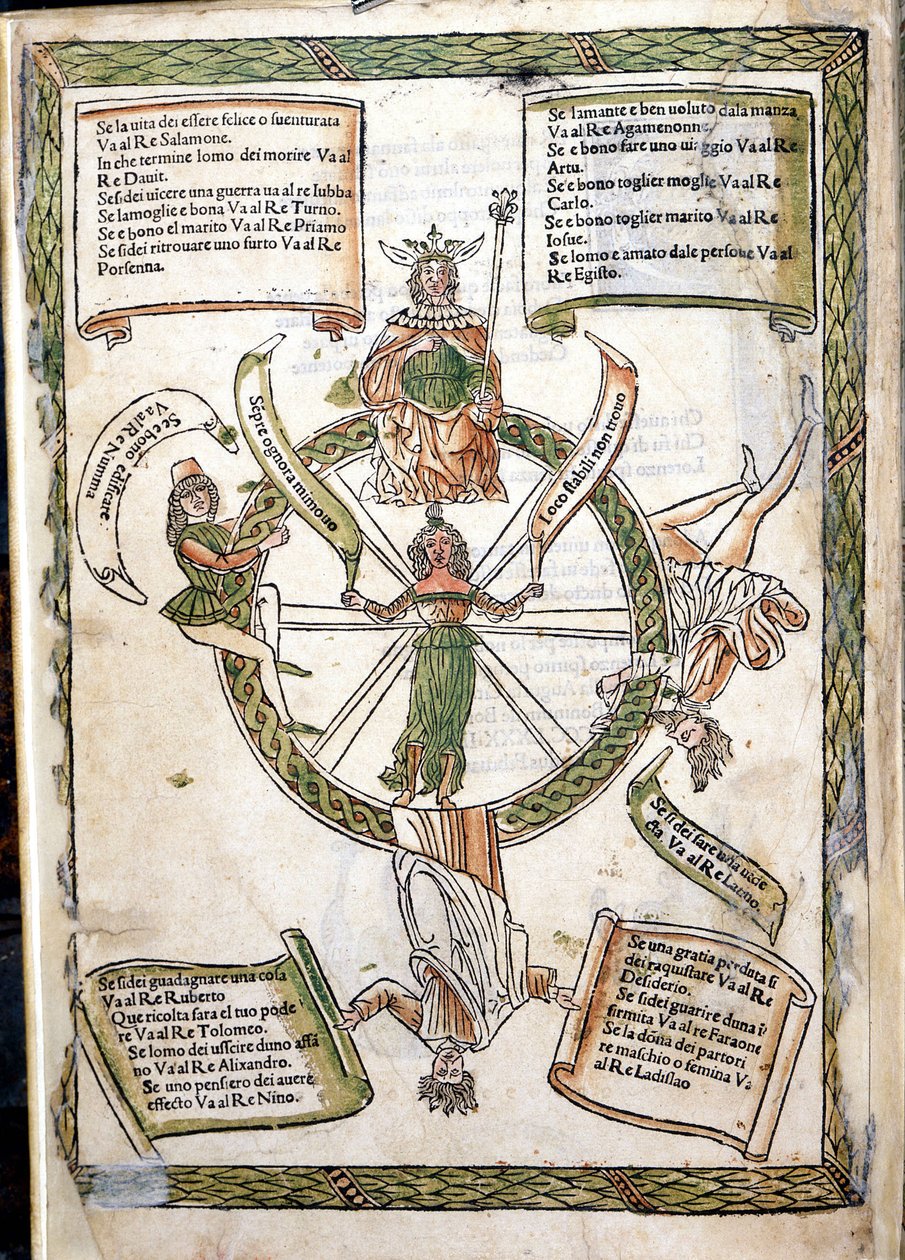 Boken om lyckans öde av Lorenzo Spirito. Incunable av 1484. Marciana bibliotek. Venedig av Unknown artist