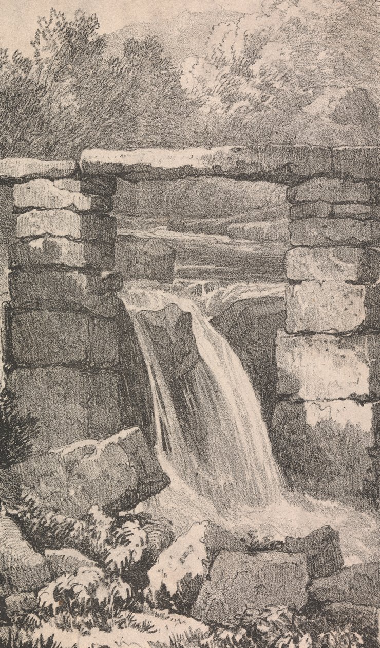 Bro över vattenfallet av Unknown artist