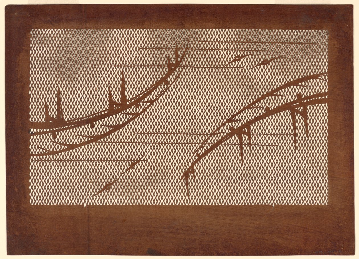 Broar och fladdermöss på galler av Unknown artist
