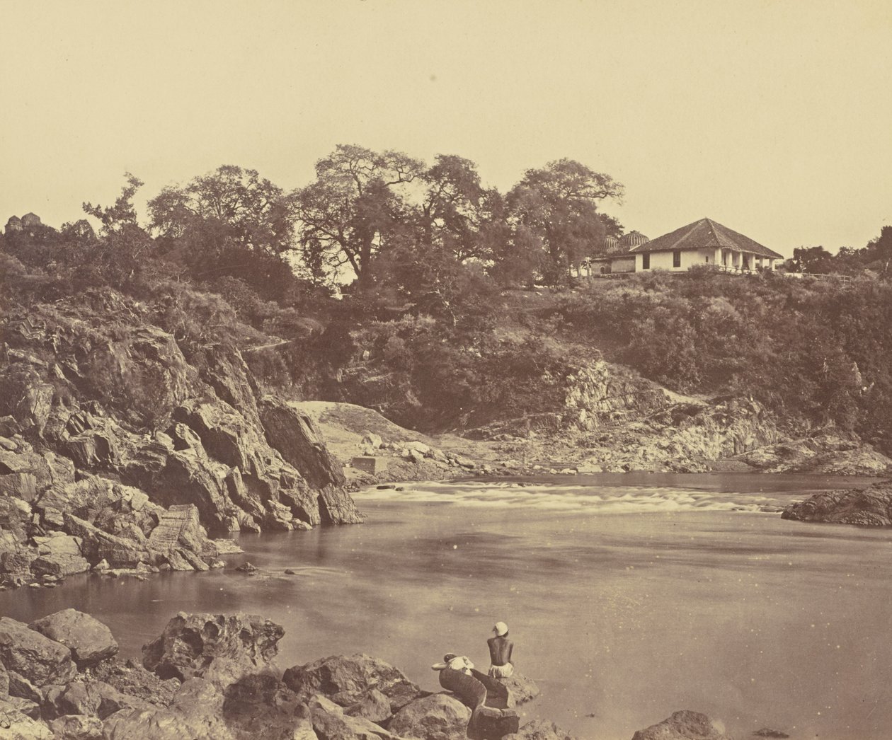 Bungalow vid Marble Rocks. Nerbudda av Unknown artist