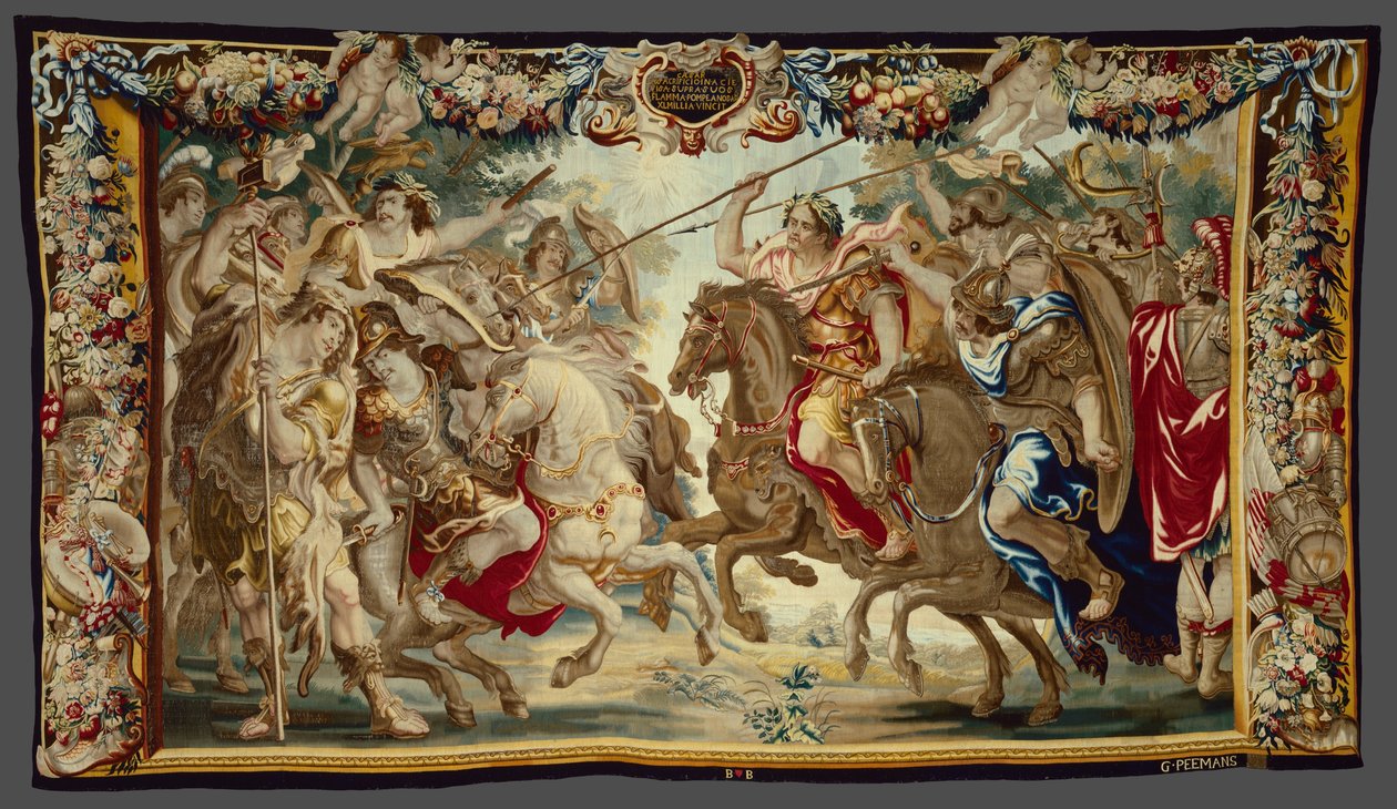 Caesar besegrar Pompejus trupper från Berättelsen Caesar och Cleopatra av Unknown artist