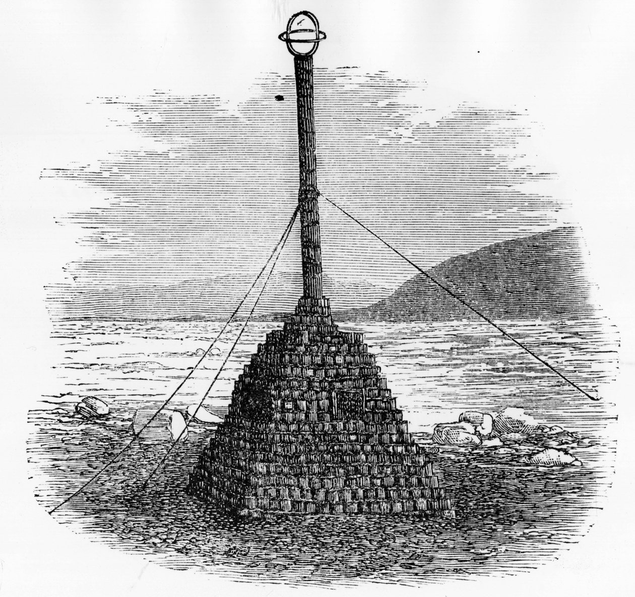 Röse och brevlåda på Nordpolen - Georges S. Nares, A Polar Sea Voyage, Paris: Hachette av Unknown artist