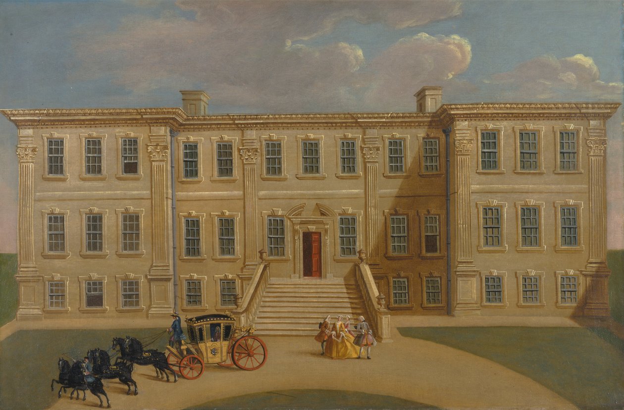 Calke Hall, Derbyshire, säte för Sir Henry Harpur, Bt. av Unknown artist