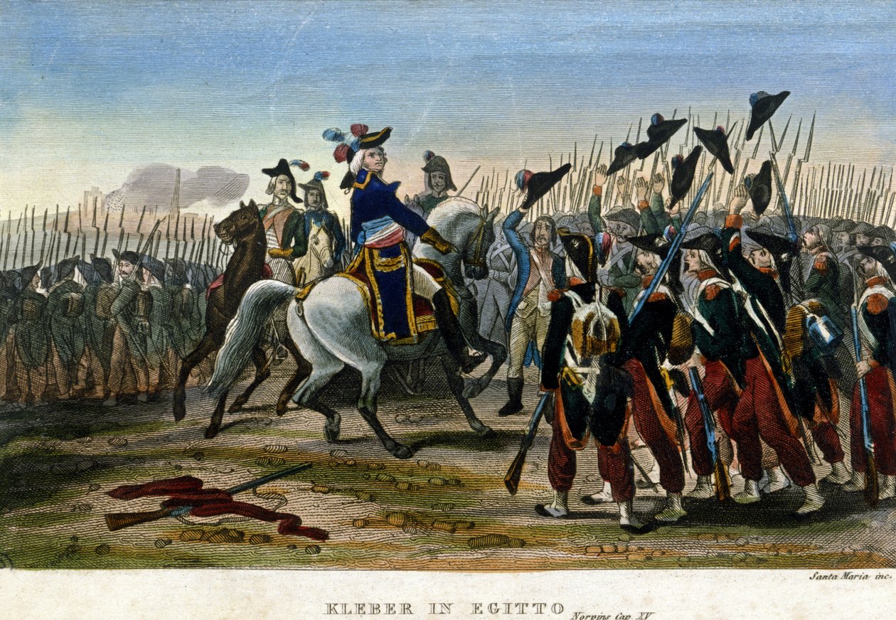 Egyptens kampanj (expedition) (1798-1801): General Jean Baptiste Kleber (1753-1800) i Egypten. Napoleon Bonaparte lämnade honom som överbefälhavare för armén i augusti 1799. av Unknown artist