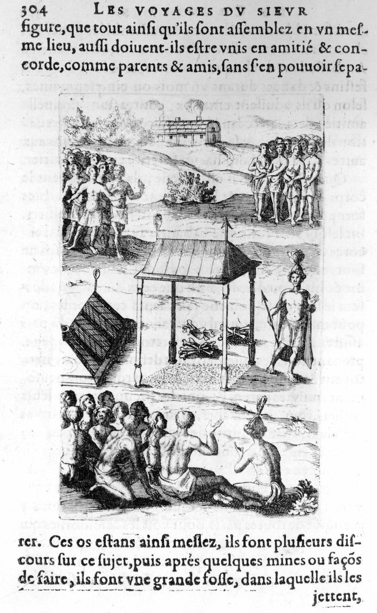 Kanada: infödda - i "Les voyages de la Nouvelle France Occidental, Dicte Canada, gjorda av St Champlain Xaintongeois... från år 1603 till år 1629... Samuel Champlain (1570-1635), red. Pierre Le Mur, Paris av Unknown artist