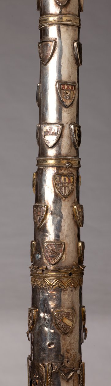 Ljusstake (?), silversmide, detalj av Unknown artist