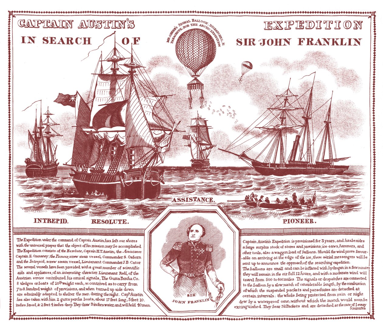 Kapten Austins expedition på jakt efter Sir John Franklin av Unknown artist
