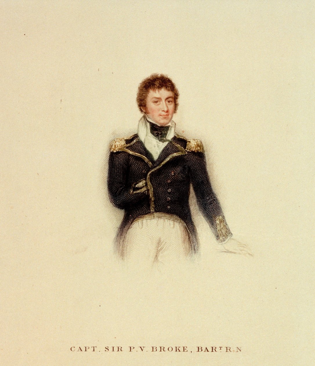 Kapten P.V. Broke, Royal Navy, början av 1800-talet (kolorerad gravyr) av Unknown artist