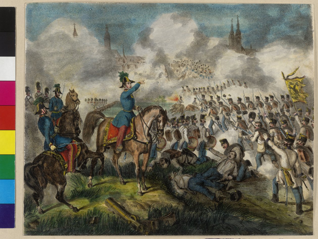 Erövringen av Raab den 28. juni 1849 genom de kejserliga trupperna av Unknown artist