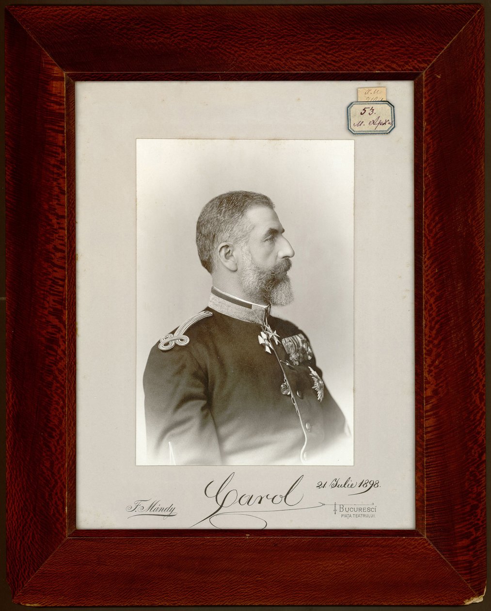 Carol Ier ou Charles Ier - Porträtt av kung Carol I av Rumänien (1839-1914), Anonym. Silvergelatinfotografering av Unknown artist