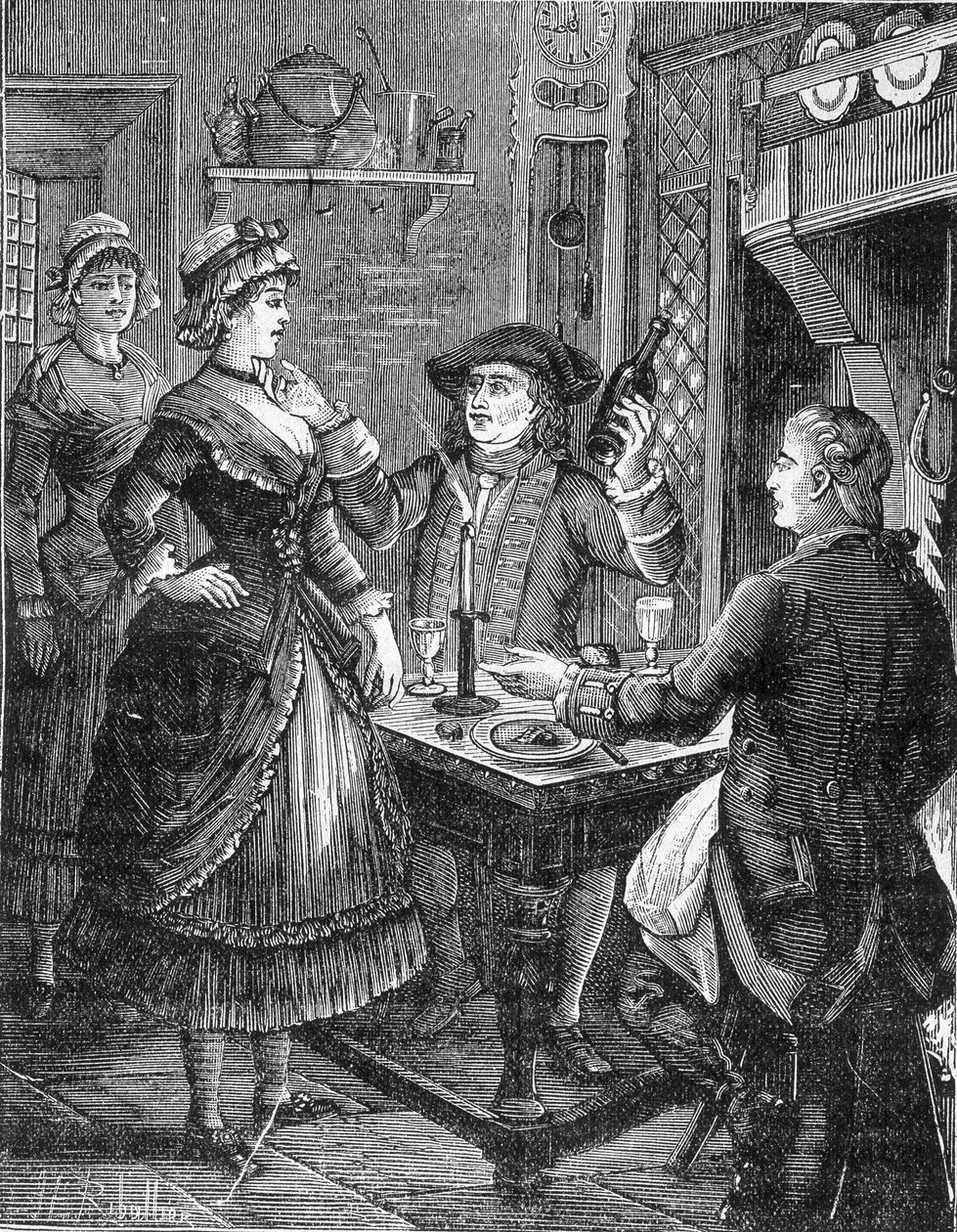Patron, kung av banditerna. Jeanneton och Venus. Gravyr av Jules de Grandpré. Populär roman från slutet av 1800-talet. av Unknown artist