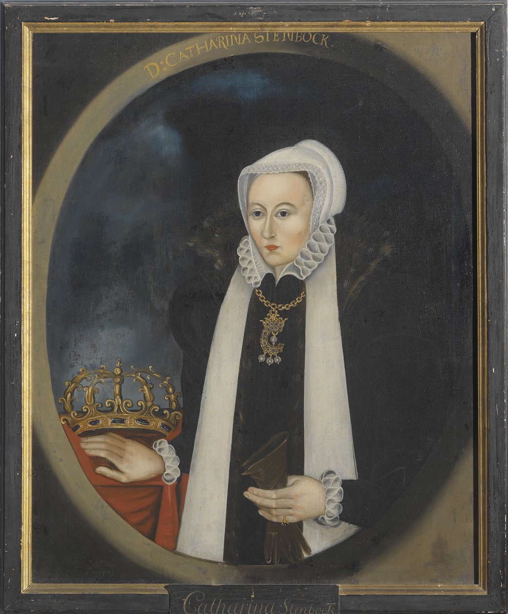 Catherine Stenbock, reine de Suede - Portrait of Catherine Stenbock (1535-1621), Queen of Sweden, Anonymous . Oil on canvas. Dimension : 100x80 cm. Nationalmuseum Stockholm av Unknown artist