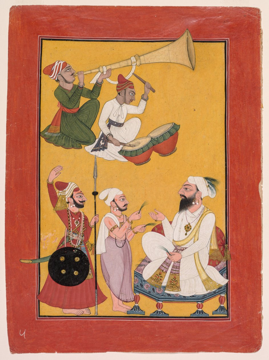 Firandet av Krishnas födelse, från en Bhagavata Purana av Unknown artist